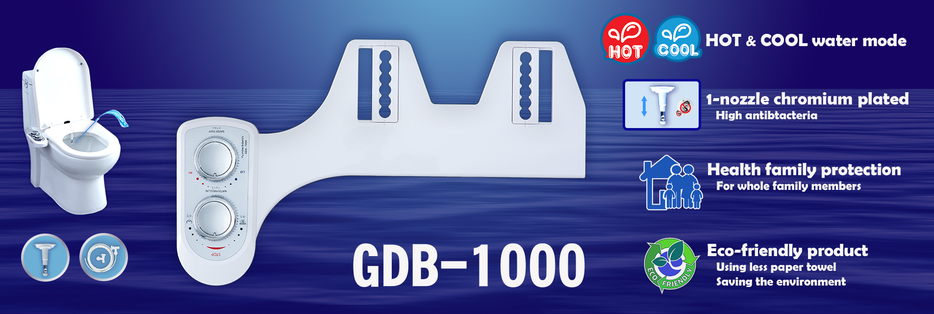 GDB-1000 bidet with Hot & Cold water