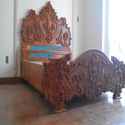 nội thất mỹ nghệ mekongwoods-giường gỗ mỹ nghệ đẹp