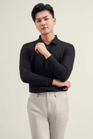 Áo phông nam dài tay May10 mã 140122483 BLACK Áo phông nam dài tay May10 mã 140122483 BLACK