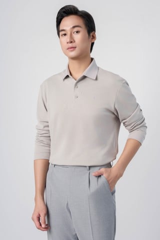 Áo phông nam dài tay May10 mã 140125241FL GHI XÁM Áo phông nam dài tay May10 mã 140125241FL GHI XÁM