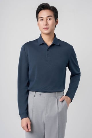 Áo phông nam dài tay May10 mã 140125241FL NAVY Áo phông nam dài tay May10 mã 140125241FL NAVY