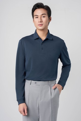Áo phông nam dài tay May10 mã 140125241FL NAVY Áo phông nam dài tay May10 mã 140125241FL NAVY