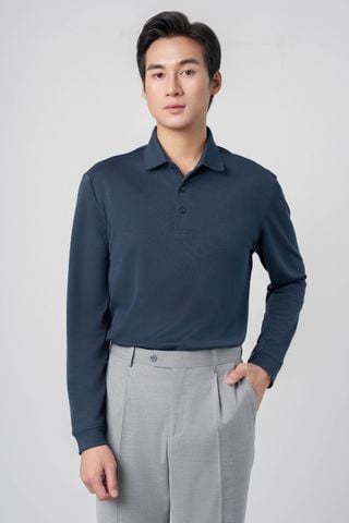 Áo phông nam dài tay May10 mã 140125241FL NAVY Áo phông nam dài tay May10 mã 140125241FL NAVY