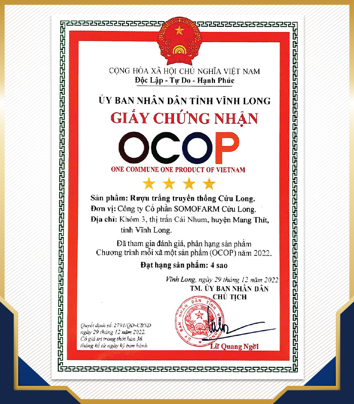 GIẤY CHỨNG NHẬN OCOP