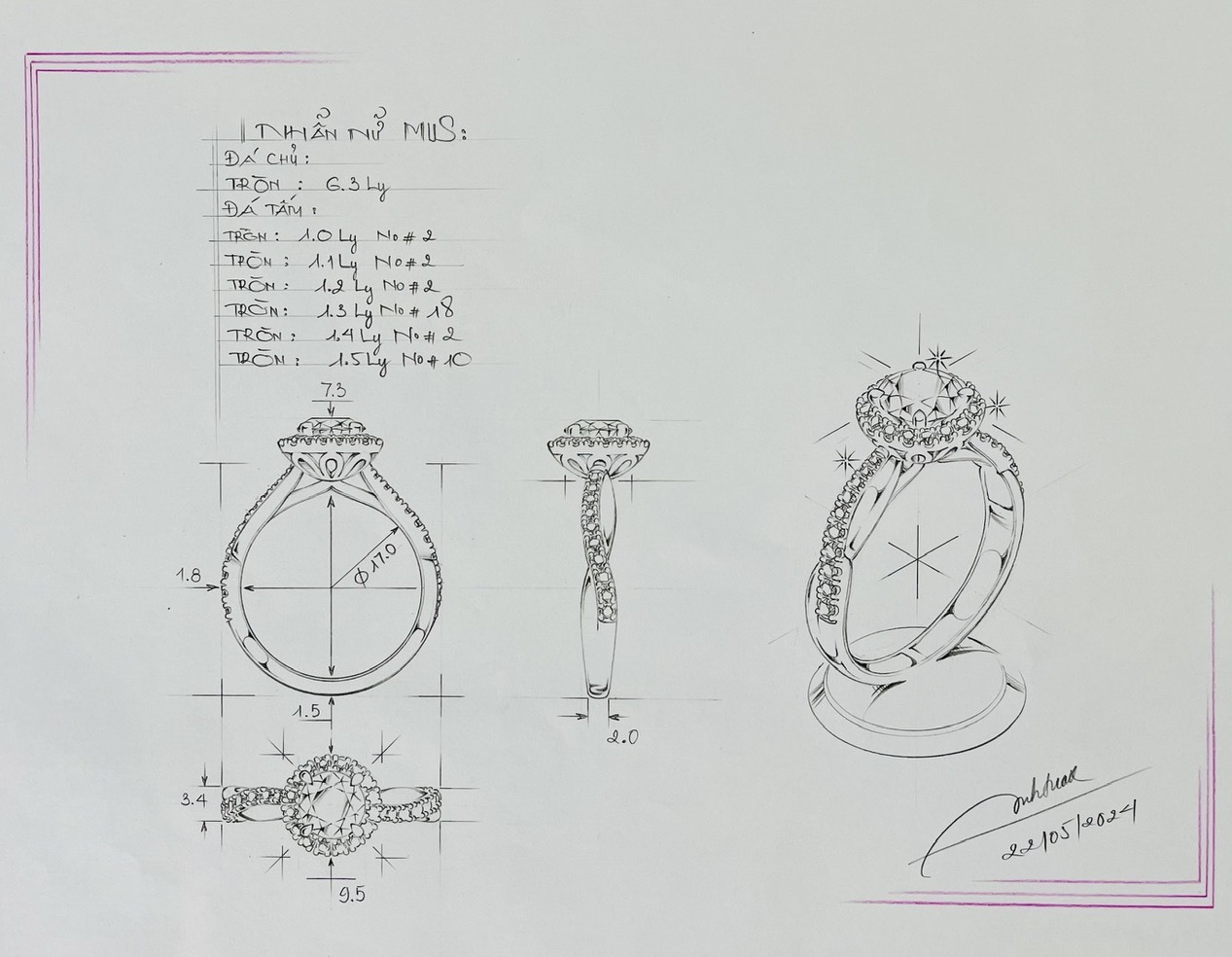 Thiết kế trang sức kim cương chuẩn Châu Âu