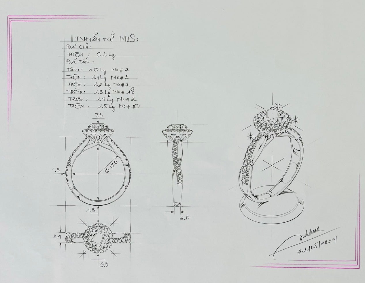 Thiết kế trang sức kim cương chuẩn Châu Âu