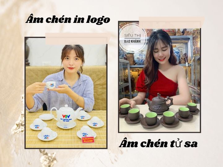 Ấm chén in tên, logo theo yêu cầu