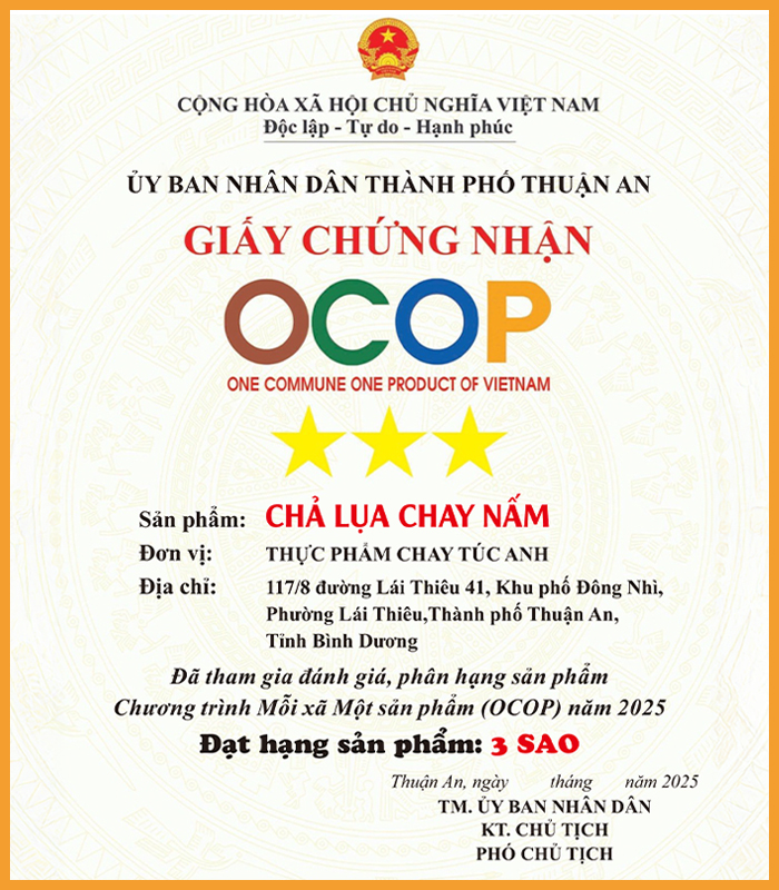 Chứng Nhận OCOP 2025
