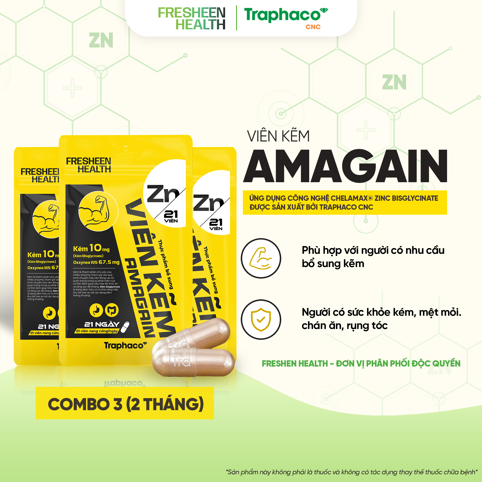 Combo 3 Viên Kẽm Amagain