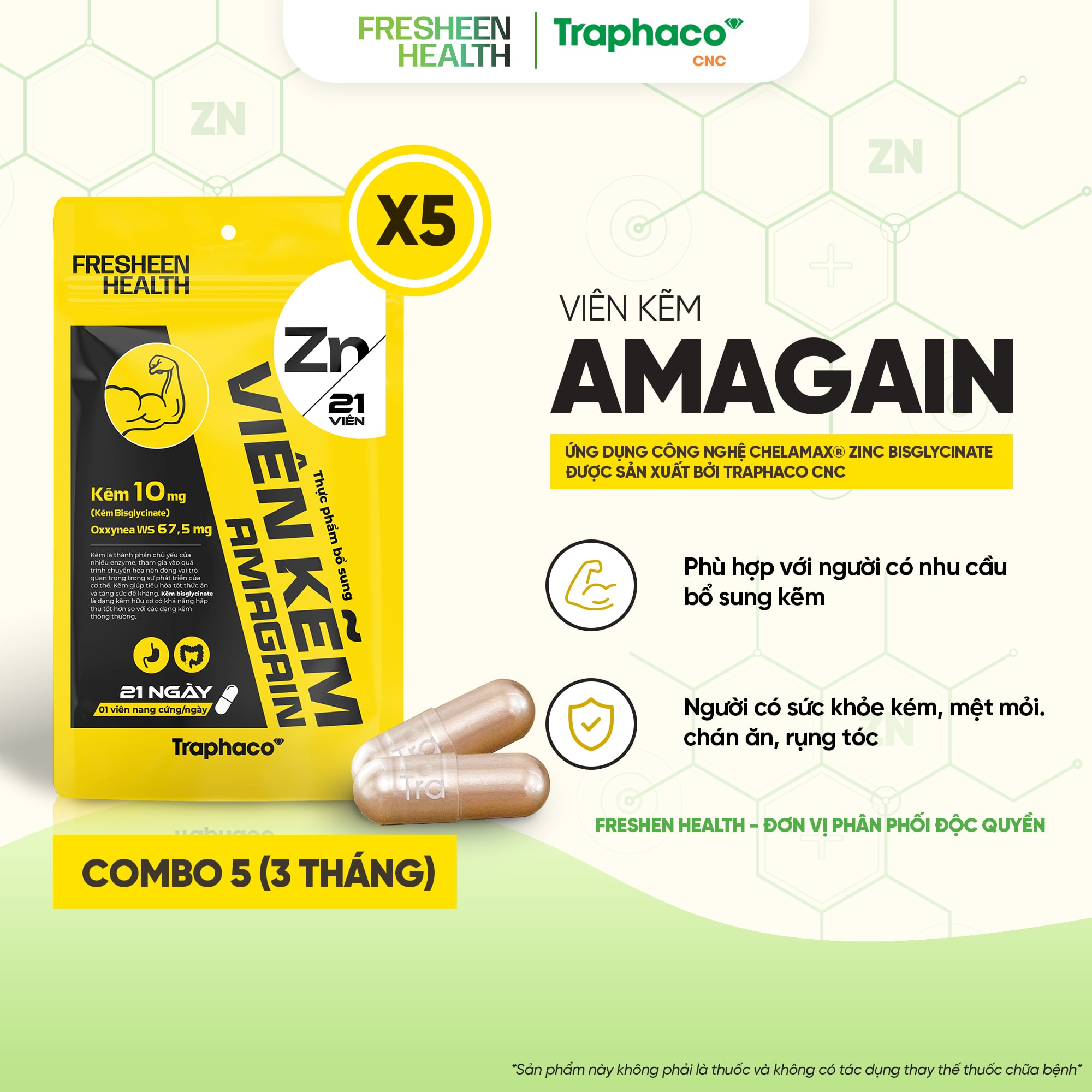 Combo 5 Viên Kẽm Amagain