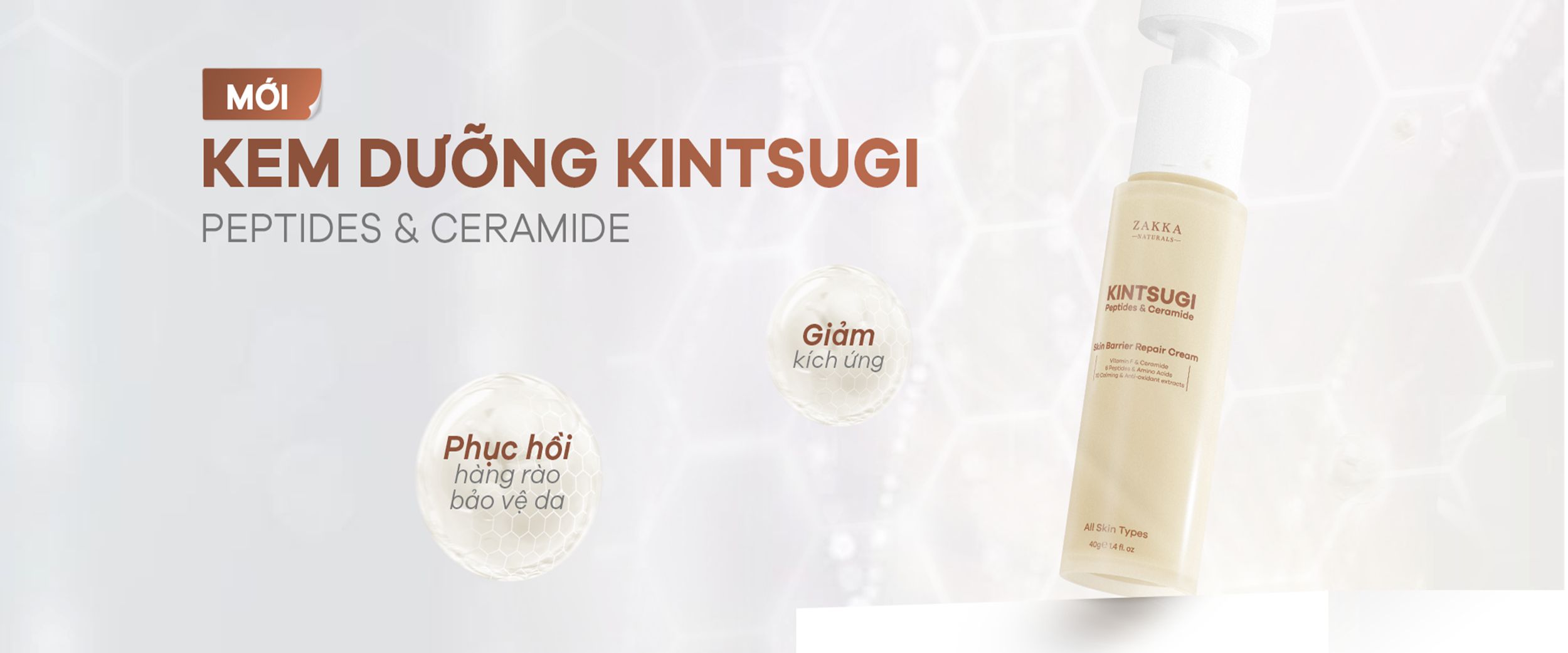 Kem Dưỡng Kintsugi Peptides & Ceramide Skin Barrier Repair Cream 40g Phục Hồi Hàng Rào Bảo Vệ Và Giảm Kích Ứng