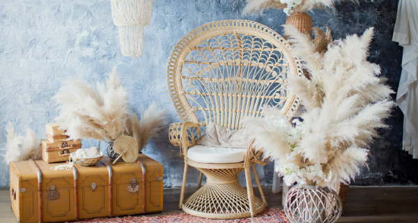 ghế mây con công