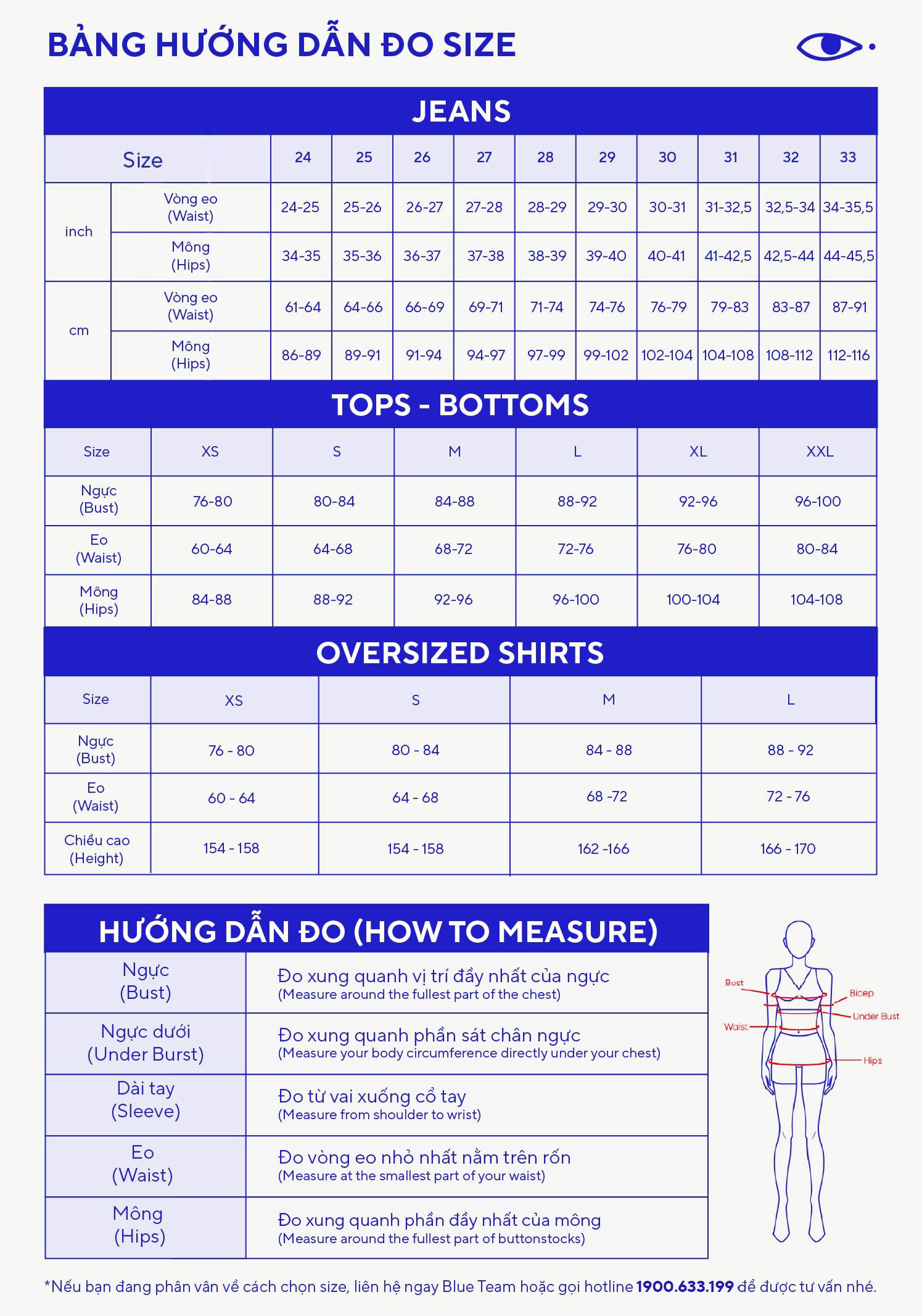 Bảng kích thước