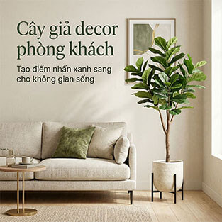 cây giả decor phòng khách