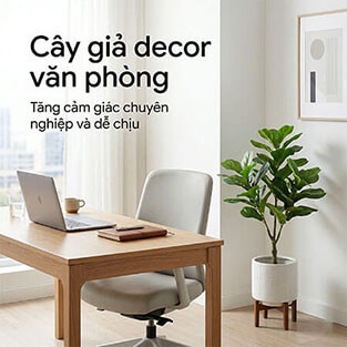 cây giả decor văn phòng
