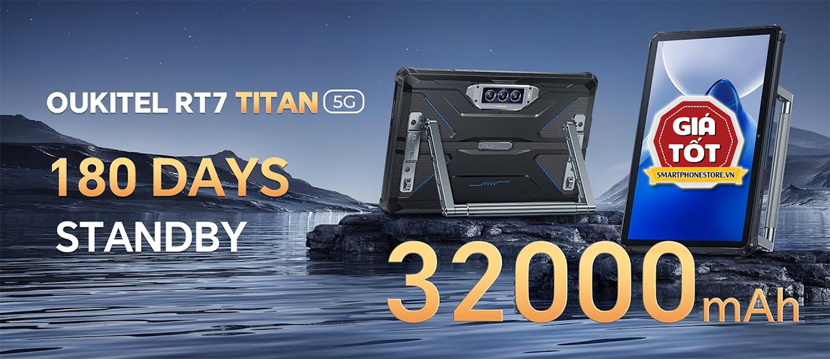 Oukitel RT7 Titan - Máy tính bảng 5G siêu bền Pin32000mAh