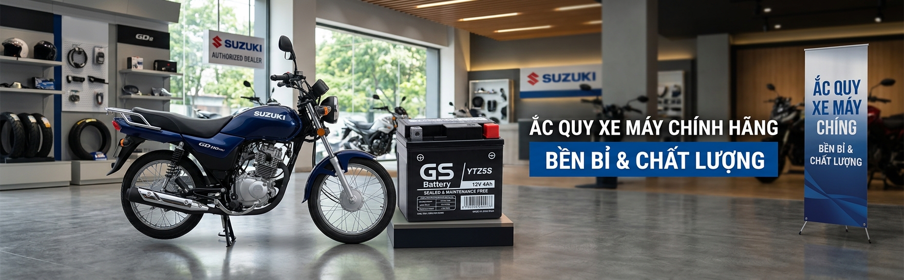 Ắc Quy Xe Máy Suzuki chính hãng - Ắc Quy Phước Châu