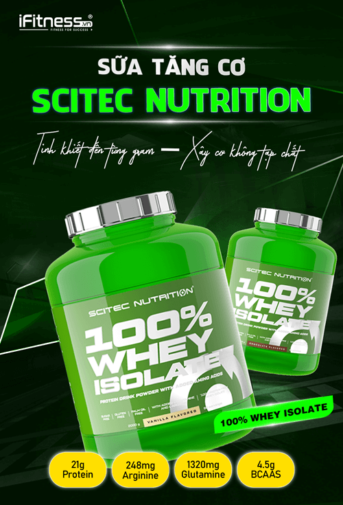 Sữa Tăng Cơ Scitec Nutrition 100% Whey Isolate 2kg ( 80 Servings )