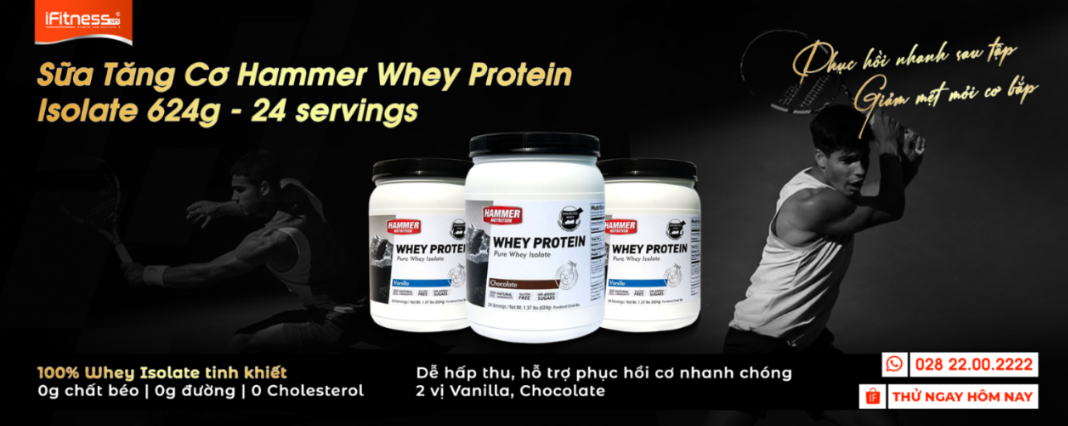 slider 1 - Category Template - Center PRO Sữa Tăng Cơ Hammer Whey Protein Isolate 624g - 3 Mùi