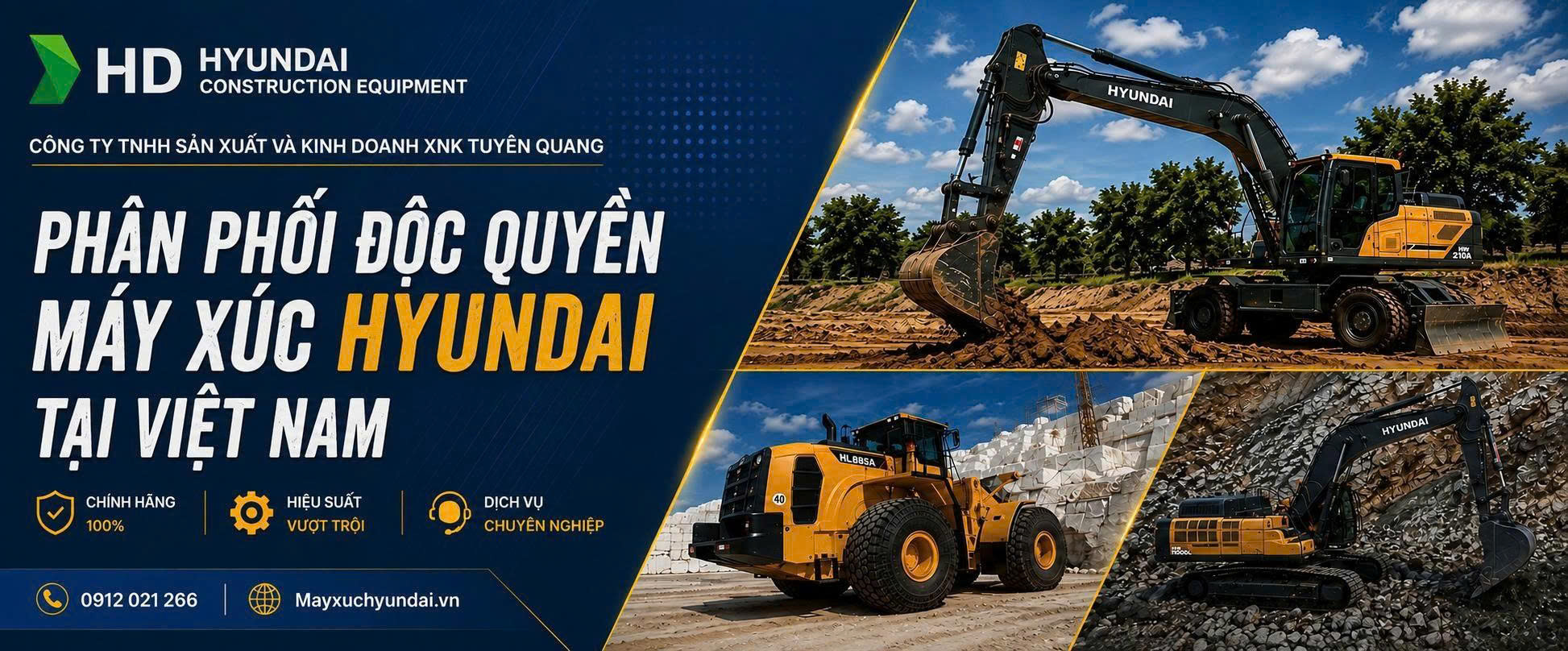 Nhà phân phối độc quyền Máy xúc Hyundai tại Việt Nam