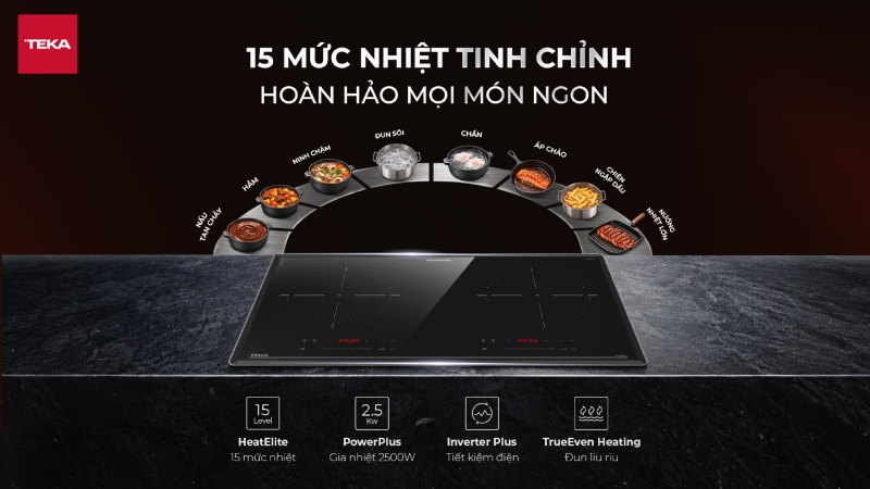 Teka kết hợp 15 mức công suất chia nhỏ với công nghệ Inverter Plus