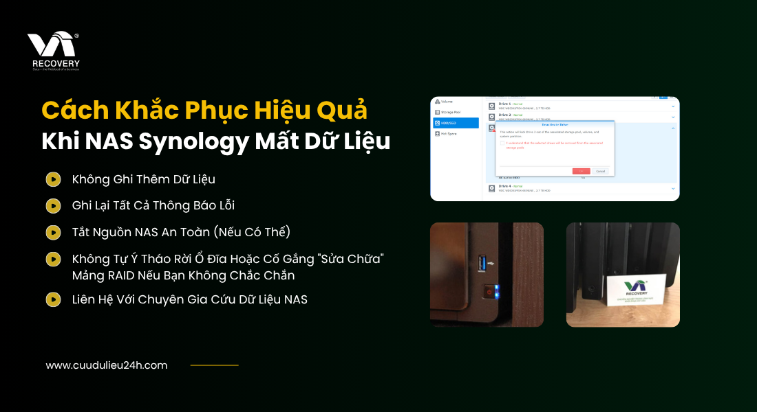 Hướng xử lý / cách khắc phục hiệu quả Nas Synology mất dữ liệu