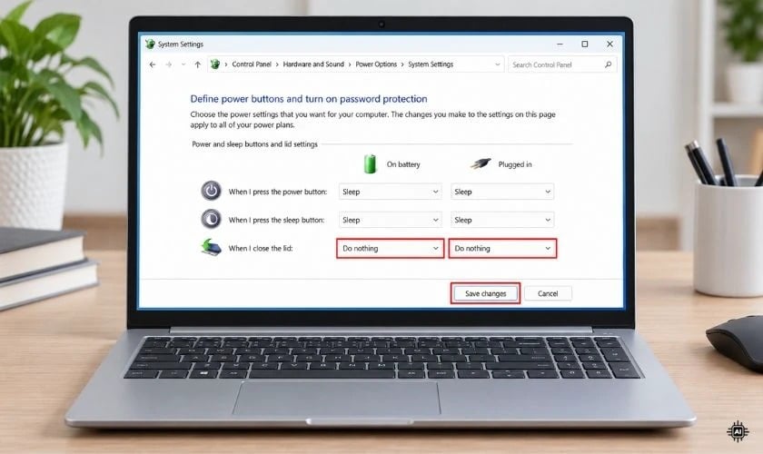 Bạn có thể chọn Do nothing tạm thời cho trạng thái phù hợp, sau đó nhấn Save changes