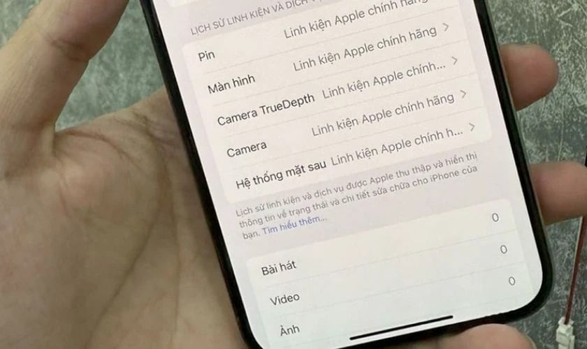Kiểm tra linh kiện khi Face ID đã bị tắt