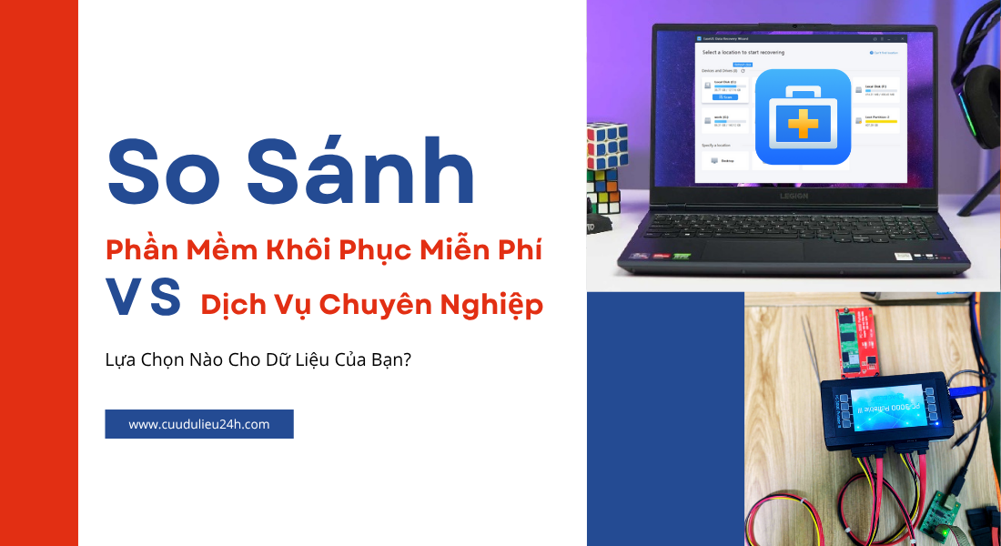 So sánh phần mềm khôi phục miễn phí vs dịch vụ chuyên nghiệp