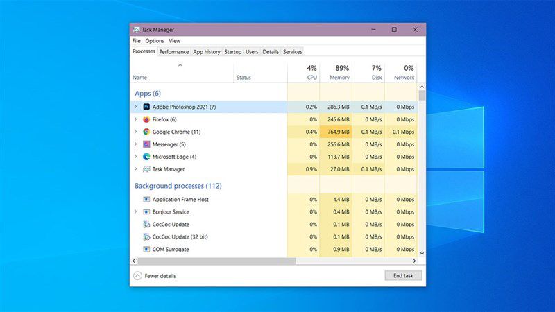 Thông thường khi ứng dụng bị đơ các bạn có thể đóng ứng dụng bằng Task Manager, bấm vào thanh Taskbar -> Chọn Task
