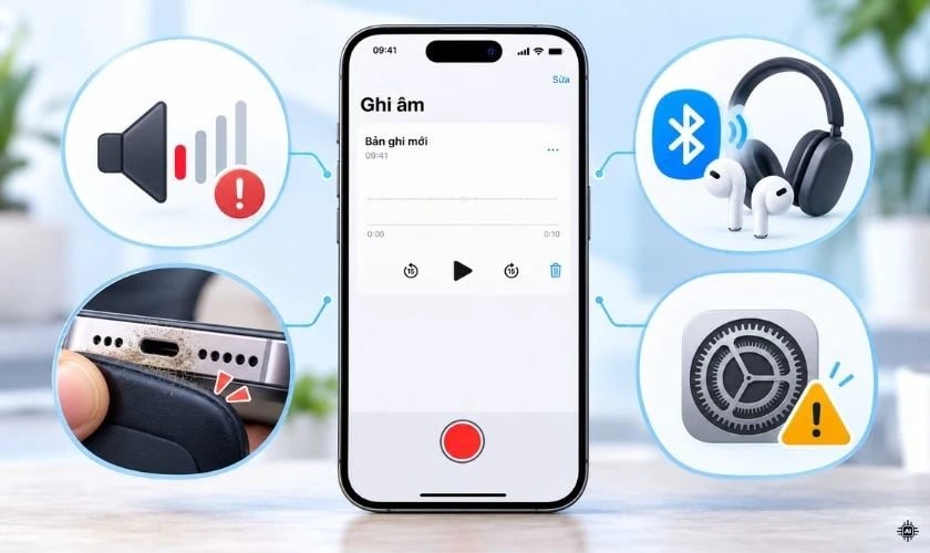 Nguyên nhân iPhone ghi âm không có tiếng