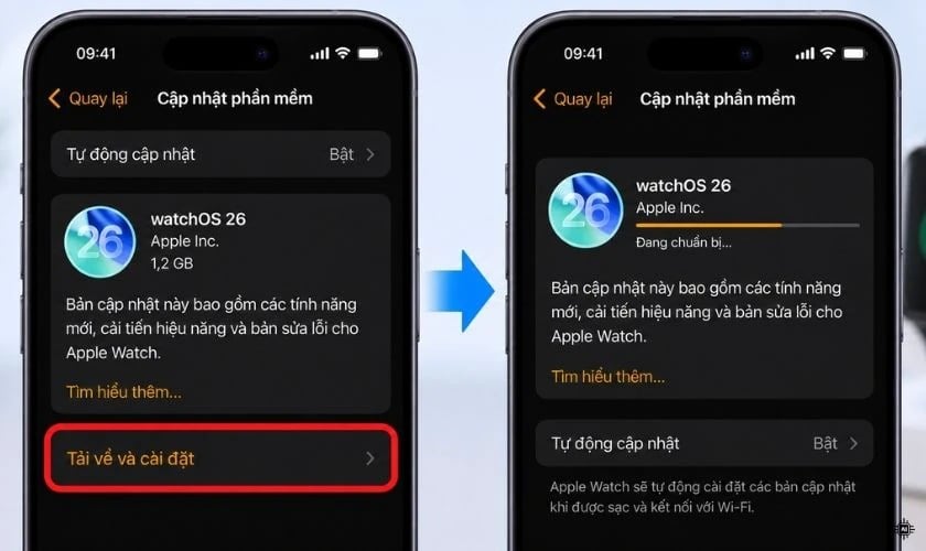 Cập nhật hệ điều hành watchOS