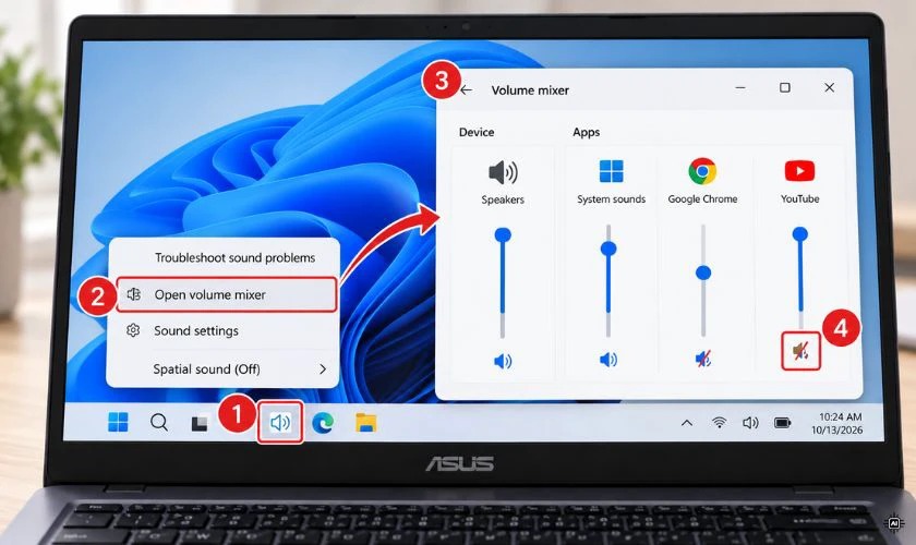 Cách sửa laptop Asus không nghe được loa