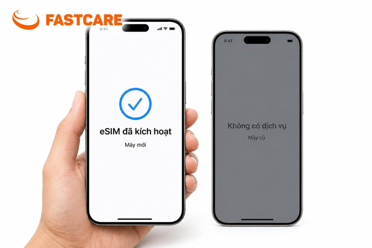 Minh họa kiểm tra đường dây eSIM trên iPhone