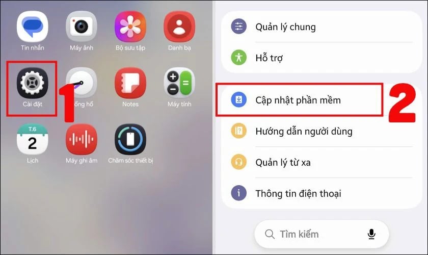 Chọn Cập nhật phần mềm