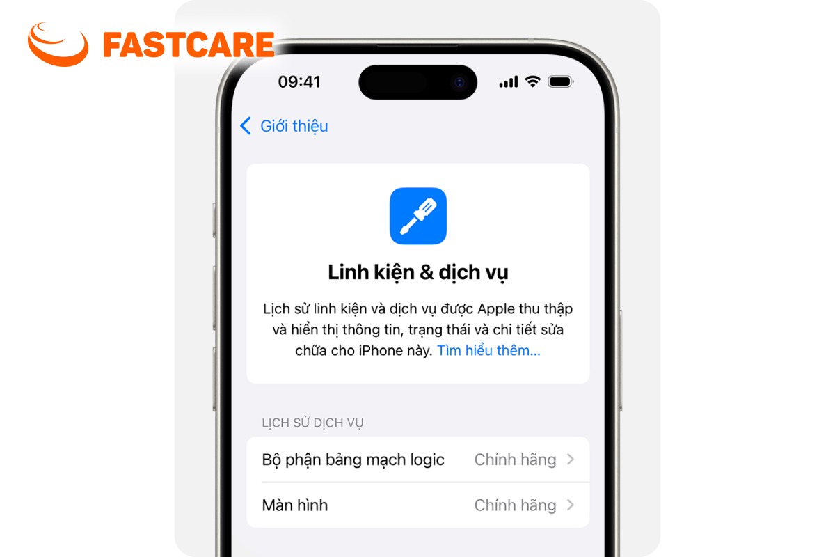 Minh họa kiểm tra lịch sử linh kiện iPhone