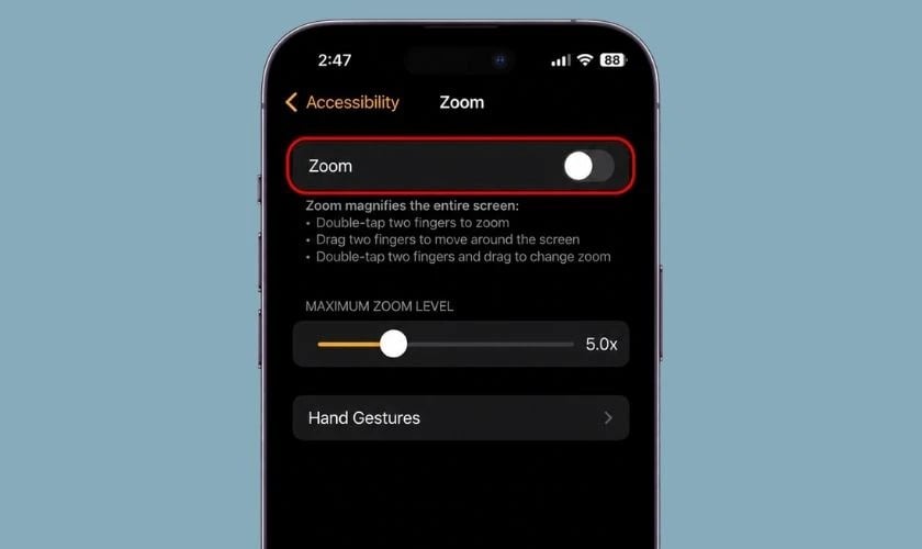 Tắt tính năng Zoom trên iPhone