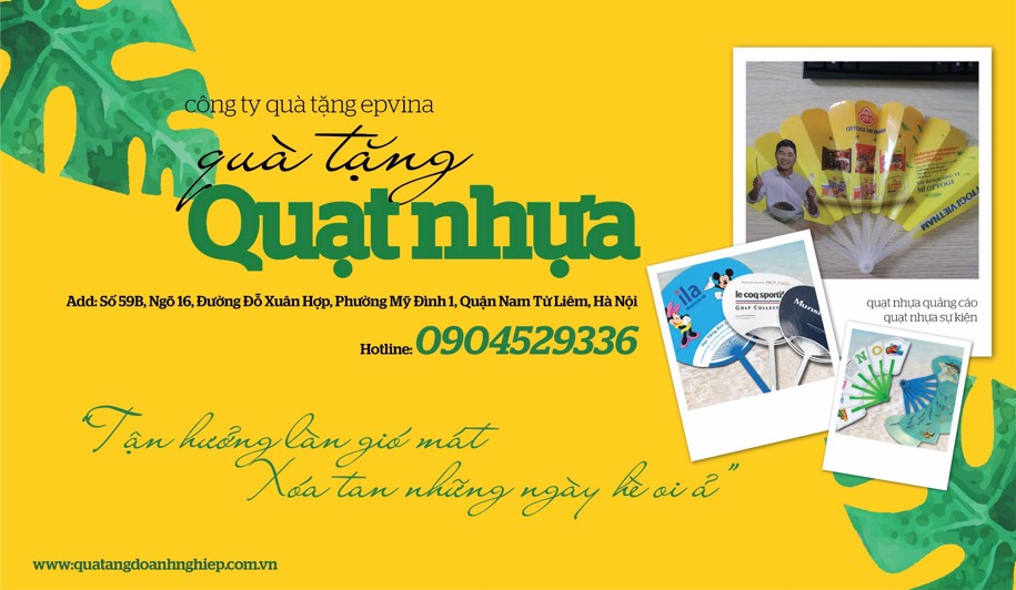 Quạt nhựa cầm tay quảng cáo
