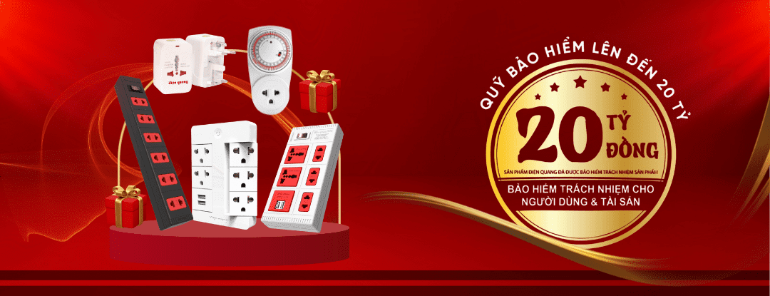 Ổ cắm điện Điện Quang - Đa dạng và an toàn kèm quỹ bảo hiểm đến 20 tỷ