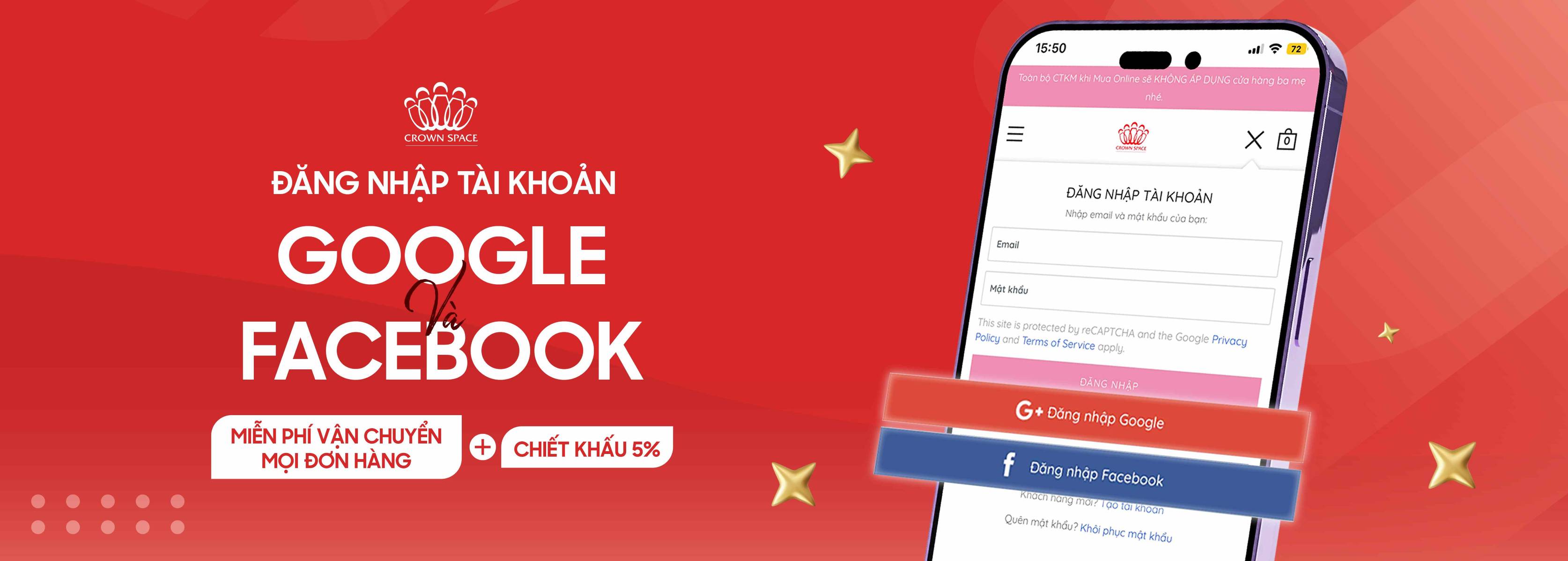 Đăng nhập/Đăng ký tài khoản Website