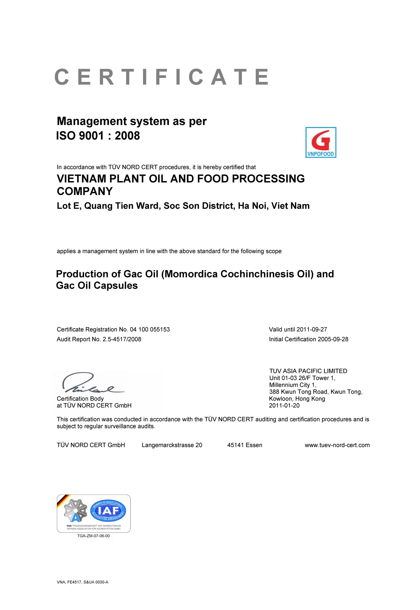 Công ty TNHH Chế biến dầu thực vật và thực phẩm Việt Nam