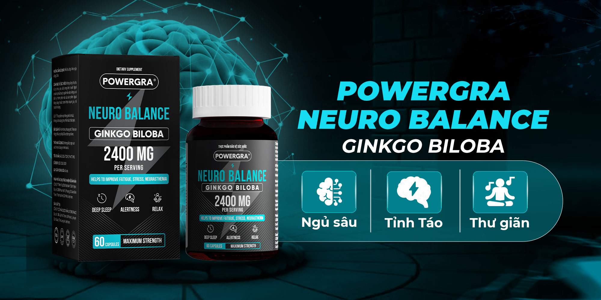 Viên uống bổ não, tăng cường trí nhớ Powergra Neuro Balance