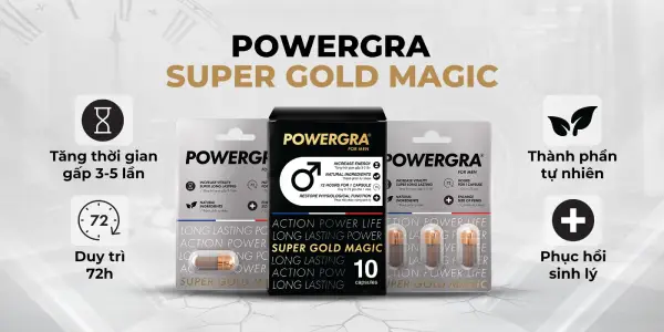 Viên uống tăng kích thước, kéo dài thời gian Powergra For Men (Super Gold Magic)