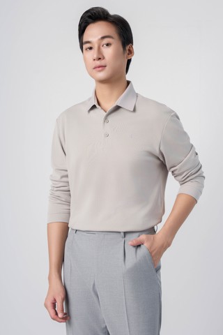 Áo phông nam dài tay May10 mã 140125241FL GHI XÁM