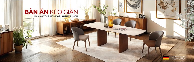 Bộ bàn ăn thông minh mở rộng, bàn ăn kéo dài, bàn ăn kéo giãn