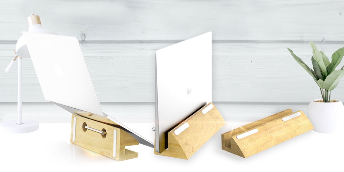 Đế gỗ Macbook kiêm giá đỡ Laptop Dock gỗ DIROSE để bàn đa năng