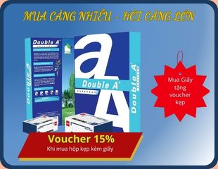 Mua giấy tặng voucher giảm 15% cho hộp kẹp