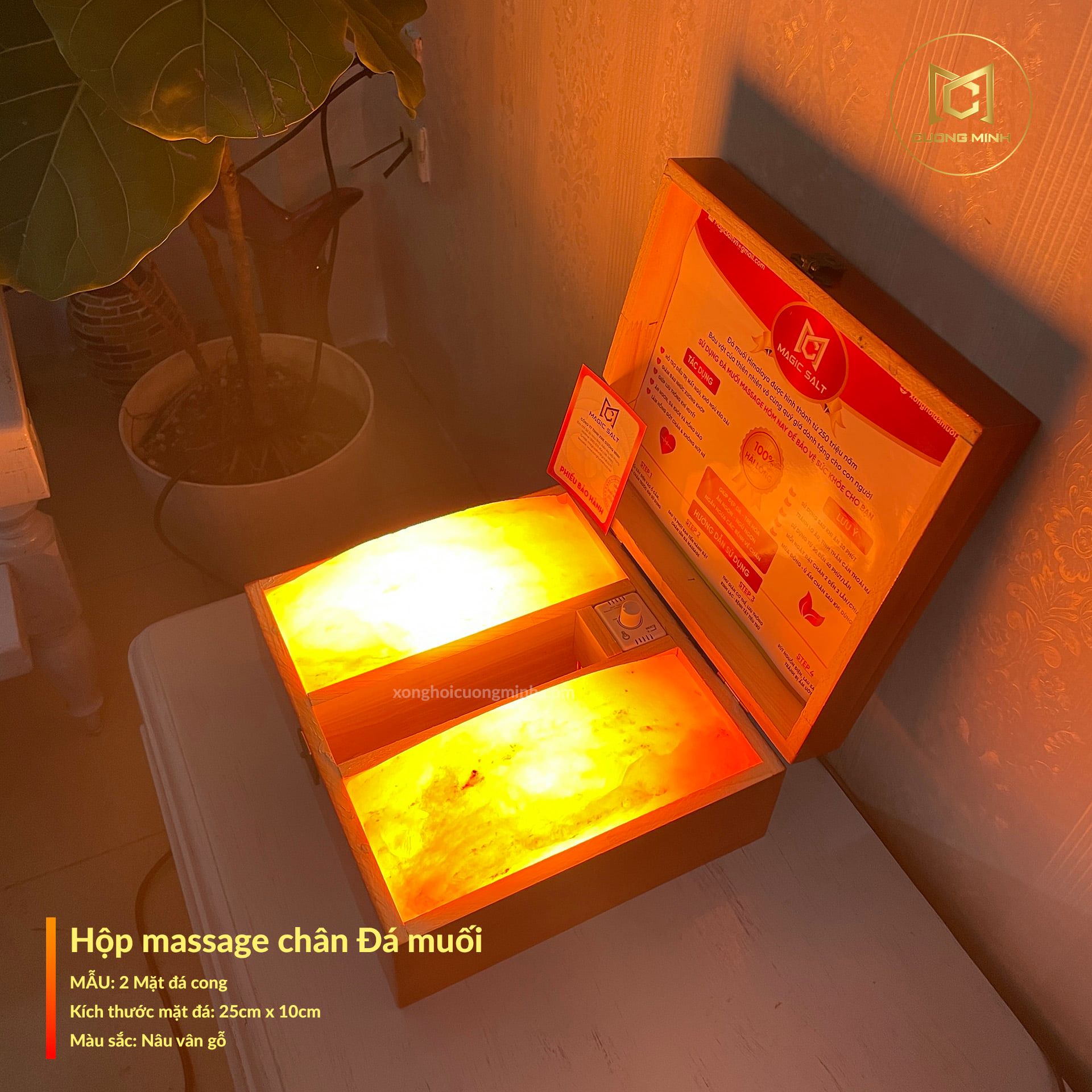 Hộp đá muối massage chân