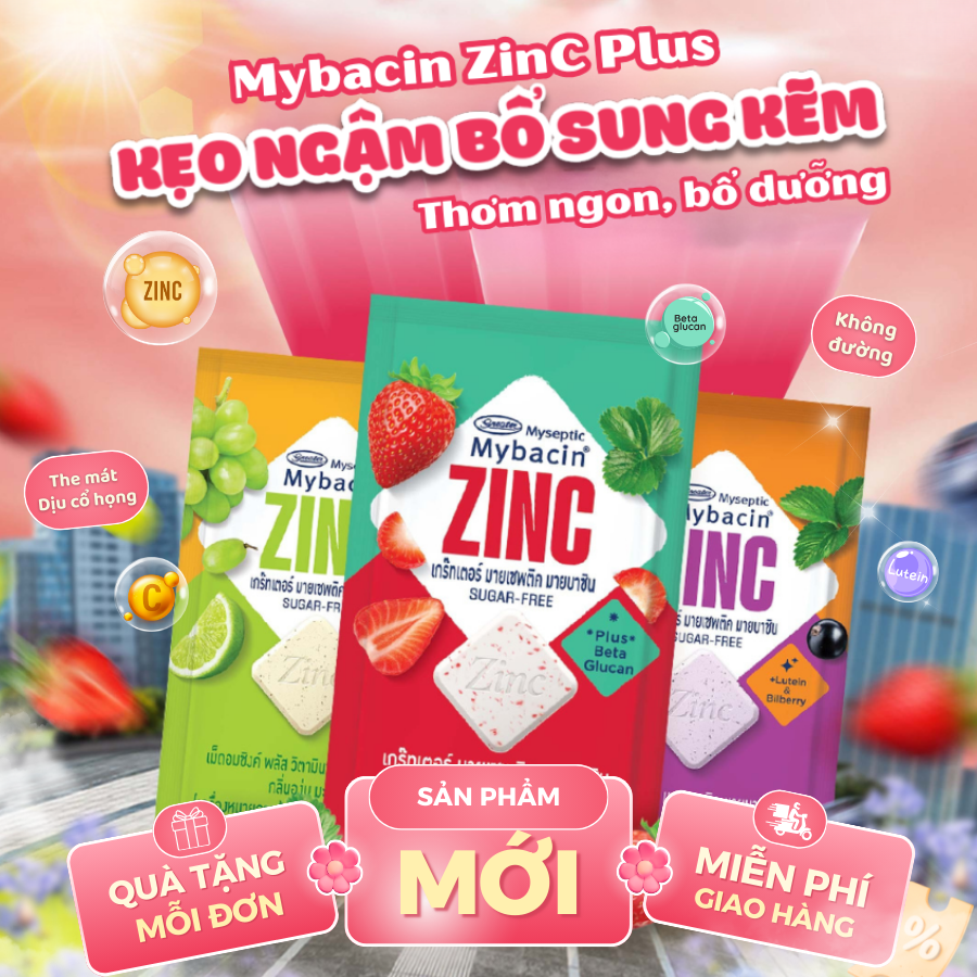 Kẹo ngậm bổ sung kẽm Mybacin ZInC Plus