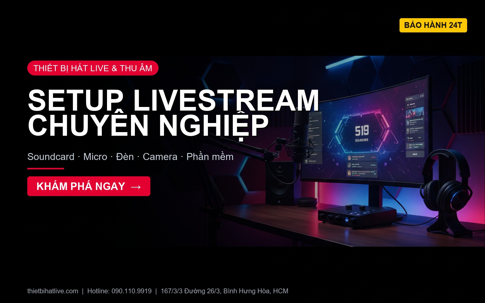 Setup livestream chuyên nghiệp LP Studio